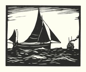 Halászhajók és uszályok: Plymouth Hooker (fametszet)