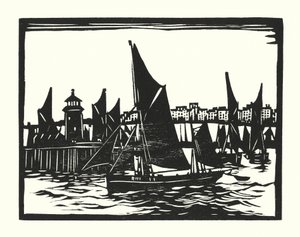 Halászhajók és uszályok: Ramsgate Trawlers (fametszet)