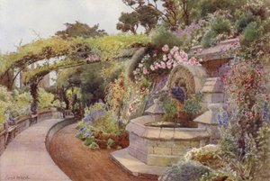 A rózsák ideje, Szökőkút Terasz, Norman Tower Garden (színes litho)