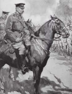 Lord Kitchener a "Kitchener hadsereg" egy részét ellenőrzi (lithó) alkotó: Cyrus (after) Cuneo