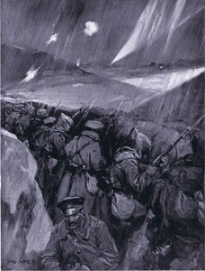Az Adrianopolyt ostromló bolgárok 1912-1913, illusztráció Hutchinson nemzetek története, 4. kötet, 1920-as évek alkotó: Cyrus Cuneo