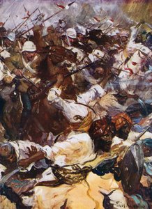 Lándzsák rohama Kandaharban (színes litó) alkotó: Cyrus Cuneo