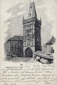 A Lőportornyt ábrázoló képeslap alkotó: Czech Photographer