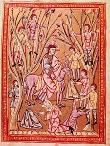 Jézus diadalmas bevonulása Jeruzsálembe (miniatúra, 1085 körül) alkotó: Czech School