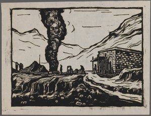 Acélfinomító, 1945 körül (fametszet) alkotó: Dah Ma