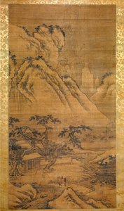 Yuan An Sleeps Through the Snow (tinta és szín a selyemen)