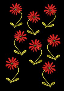 Százszorszépek Ismétlés Fekete háttér (digitális) alkotó: Daisy de Villeneuve