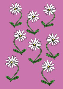 Százszorszépek ismétlés rózsaszín háttér (digitális) alkotó: Daisy de Villeneuve