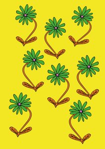 Százszorszépek ismétlés sárga háttér (digitális) alkotó: Daisy de Villeneuve