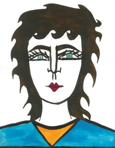 Mullet Hair, 2024 (toll és festék, papír)