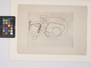 Cím nélkül, 1938 körül (metszet törtfehér vászonpapírra) alkotó: Dalla Husband