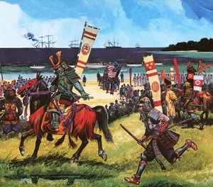 Amerikaiak érkeznek a mai Tokiói-öbölbe 1853. július 8-án. alkotó: Dan Escott