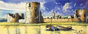 Flint Castle, kilátással a Dee folyóra alkotó: Dan Escott