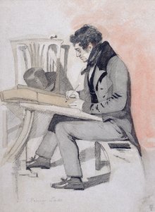 Henry Sass, 1830 körül (fekete kréta, akvarell, toll és tinta papíron) alkotó: Daniel Maclise
