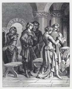 Illusztráció Tennyson A hercegnő című verséhez (metszet) alkotó: Daniel (after) Maclise