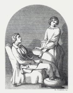 Illusztráció Tennyson A hercegnő című verséhez (metszet) alkotó: Daniel (after) Maclise