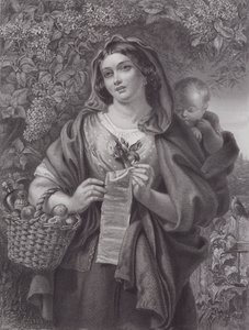 A balladaénekes (metszet) alkotó: Daniel (after) Maclise