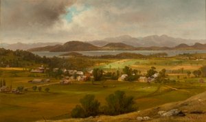 Kilátás Charlotte-ra és a Champlain-tóra alkotó: Daniel Folger Bigelow