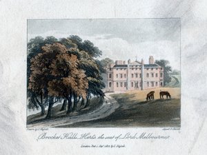 Brocket Hall, Herts, Lord Melbourne székhelye, 1817.