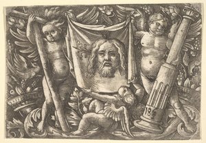 A Sudarium, amelyet két angyal tart, kb. 1515. alkotó: Daniel Hopfer