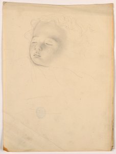Rajz, alvó gyermek, 1840-45 alkotó: Daniel Huntington