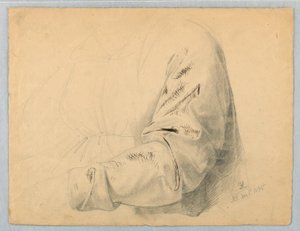 Rajz, Drapéria tanulmány a mellrészről, 1845. december 1. alkotó: Daniel Huntington