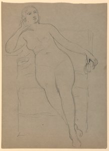 Rajz, Női akt ülve, 1870-80 alkotó: Daniel Huntington
