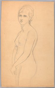 Rajz, Álló női akt, 1860-70 alkotó: Daniel Huntington