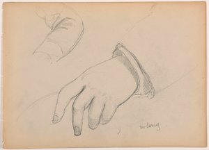 Rajz, George D. Seney, Kéz és kar tanulmány; hátoldal: Bal láb, 1881 alkotó: Daniel Huntington