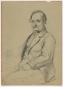 Rajz, ülő férfi, 1860 körül alkotó: Daniel Huntington
