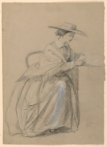 Rajz, Mrs. Sheppard Gandy ülő helyzetben, 1859 alkotó: Daniel Huntington