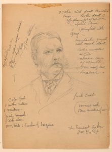 Rajz, Chester Alan Ar elnök, 1884. november 21. alkotó: Daniel Huntington
