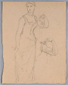 Rajz, Vázlat Bella Worsham portréjához, 1878 alkotó: Daniel Huntington