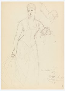 Rajz, Vázlat Bella Worsham portréjához, 1878 alkotó: Daniel Huntington