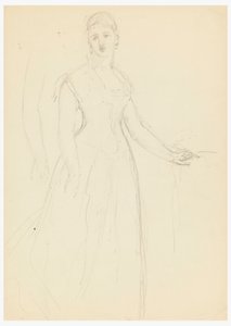 Rajz, Vázlat Bella Worsham portréjához, 1878 alkotó: Daniel Huntington