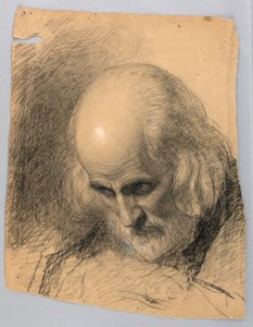 Rajz, Tanulmány "A jótékonyság leckéje", 1863 alkotó: Daniel Huntington