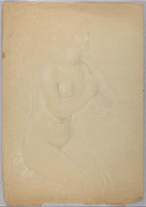 Rajz, Tanulmány "A Magdalenához", F, 1852 alkotó: Daniel Huntington