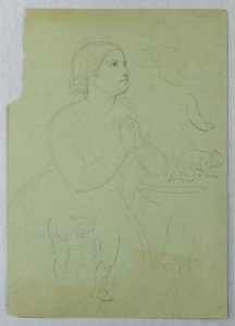 Rajz, Tanulmány a "Társadalom, 1845 alkotó: Daniel Huntington