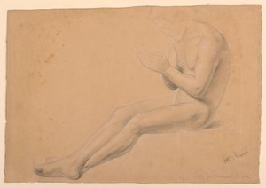 Rajz, Tanulmány a "Betegek áldozásához", 1844-45 alkotó: Daniel Huntington