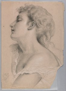 Rajz, tanulmány az "Igazságosság és Pe" számára, 1878 alkotó: Daniel Huntington
