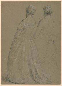 Rajz, tanulmány a "Martha Washington fogadásához", 1860 alkotó: Daniel Huntington