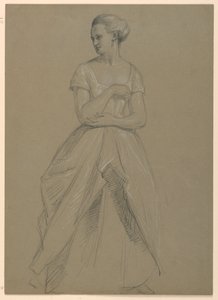 Rajz, tanulmány a "Martha Washington fogadásához", 1860 alkotó: Daniel Huntington