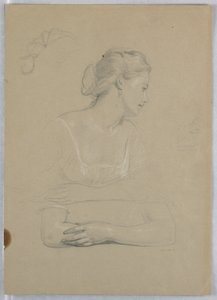 Rajz, tanulmány a "Martha Washington fogadásához", 1860 alkotó: Daniel Huntington