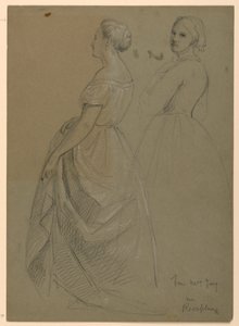 Rajz, tanulmány a "Martha Washington fogadásához", 1860 alkotó: Daniel Huntington