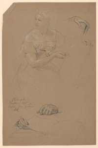 Rajz, tanulmány a "Keresztény művészet filozófiájához", 1868 alkotó: Daniel Huntington