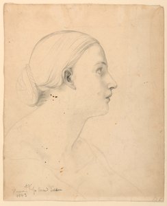Rajz, tanulmány a "Szent leckéhez", 1843 alkotó: Daniel Huntington