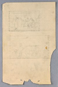 Rajz, tanulmány a "Tudományos csoporthoz", 1858 alkotó: Daniel Huntington