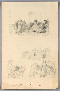 Rajz, tanulmány a "Tudományos csoporthoz", 1858 alkotó: Daniel Huntington