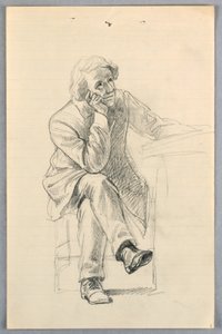 Rajz, tanulmány a "Tudományos csoporthoz", 1858 alkotó: Daniel Huntington