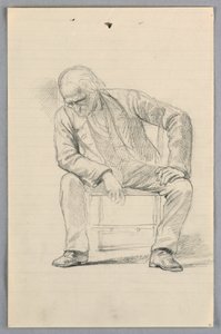 Rajz, tanulmány a "Tudományos csoporthoz", 1858 alkotó: Daniel Huntington